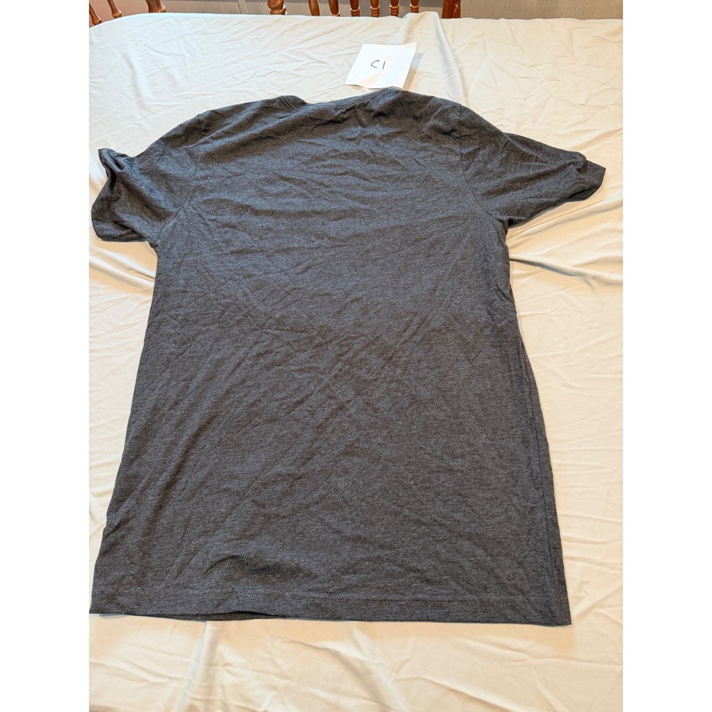 Hubby Graphic T-Shirt Mens Large Charcoal Gray Heather Short Sleeve Crewneck Tee - Picture 4 of 5